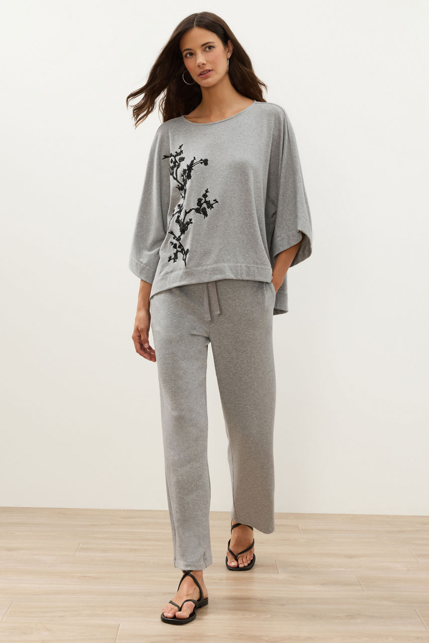 NATORI X JW BRUSHED FRENCH TERRY KIMONO TOP, , large image 1