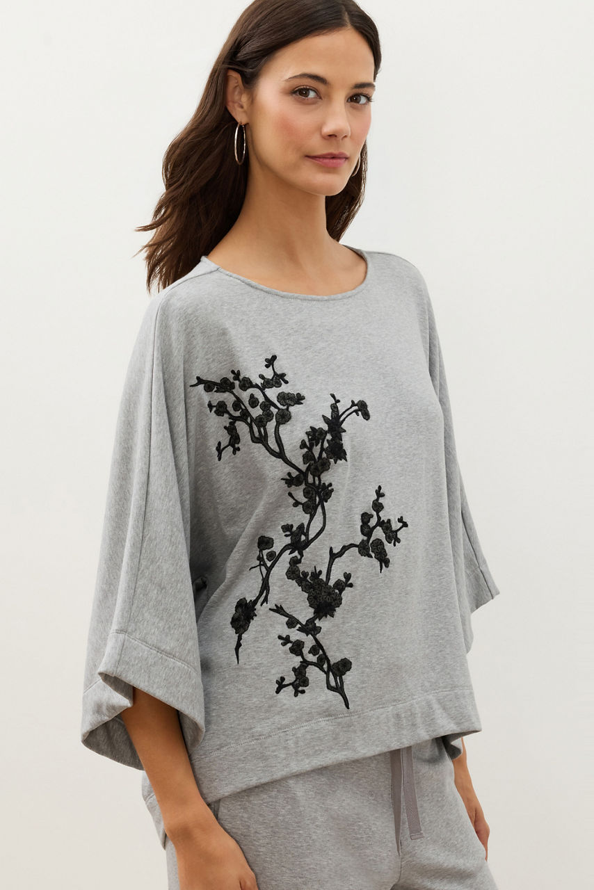 NATORI X JW BRUSHED FRENCH TERRY KIMONO TOP, , large image 3