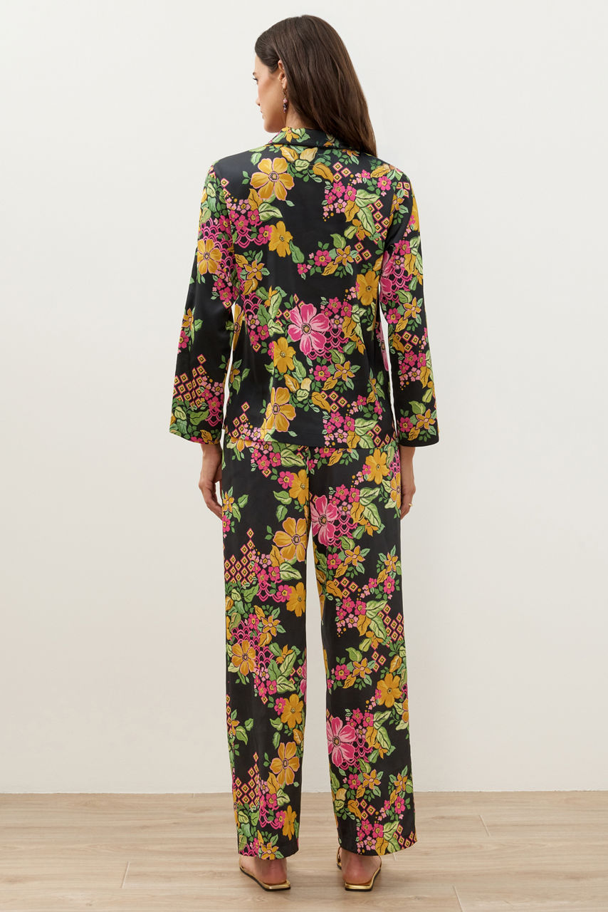 NATORI X JW LONG SLEEVE PRINTED SATIN PAJAMA SET, , large image 5