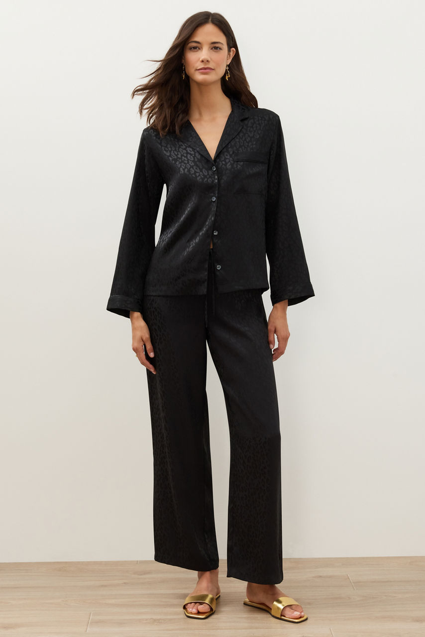 NATORI X JW LONG SLEEVE SATIN JACQUARD PAJAMA SET, , large image 1
