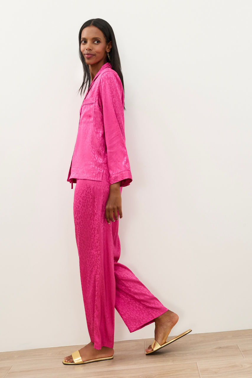 NATORI X JW LONG SLEEVE SATIN JACQUARD PAJAMA SET, , large image 1