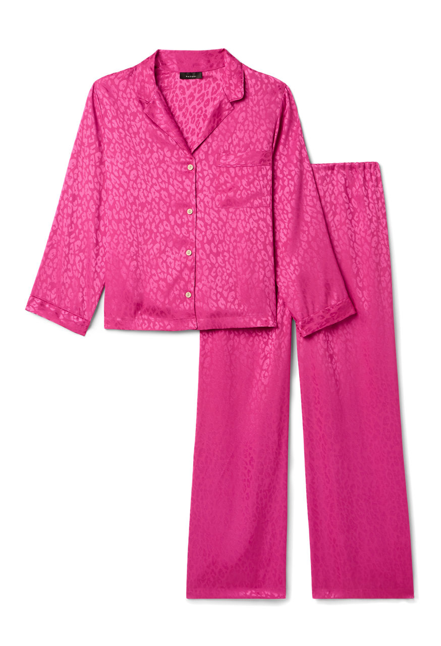 NATORI X JW LONG SLEEVE SATIN JACQUARD PAJAMA SET, , large image 5