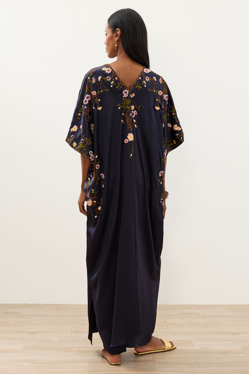 NATORI X JW CHERRY BLOSSOM EMBROIDERED SILK CAFTAN, , large image 4