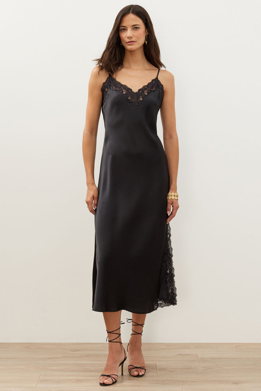 NATORI X JW LACE TRIM SILK GOWN, , large image 2