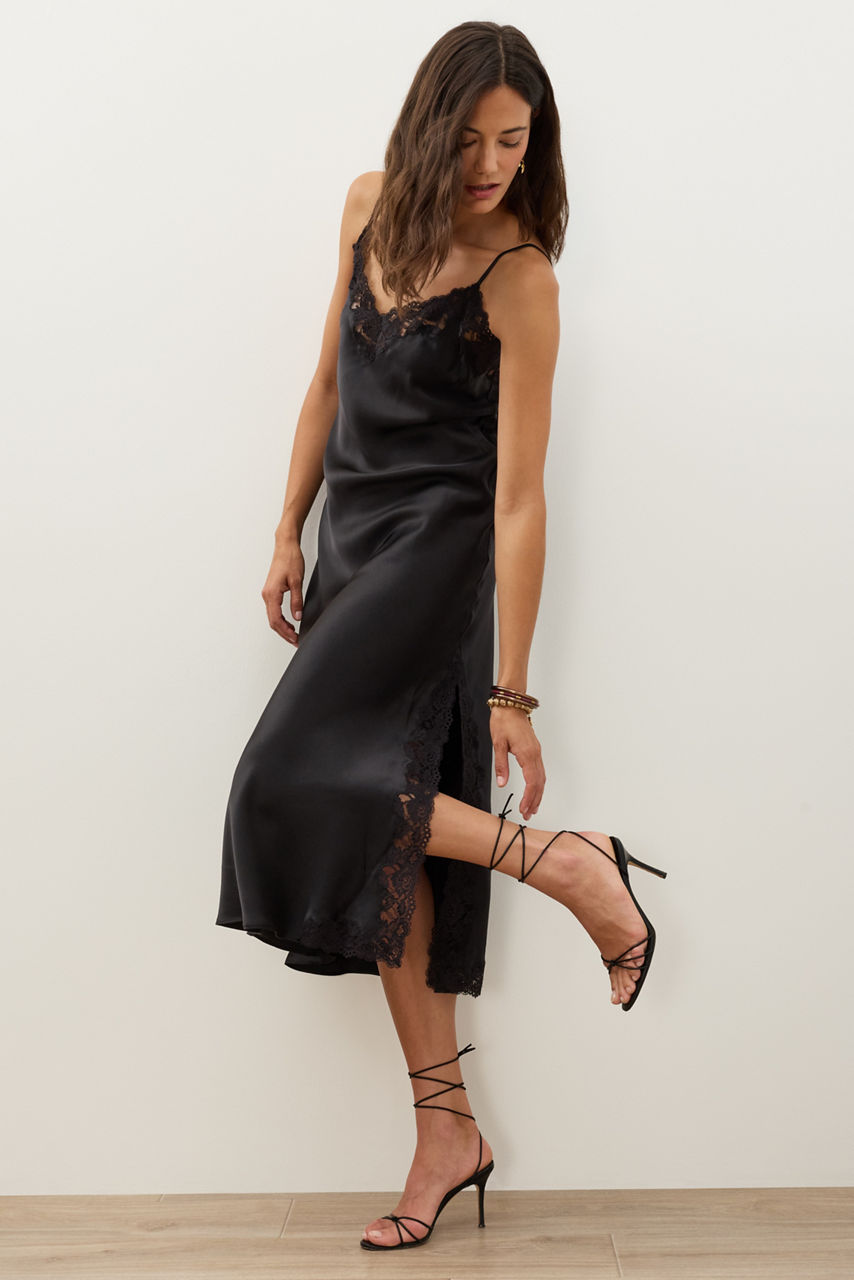 NATORI X JW LACE TRIM SILK GOWN, , large image 3