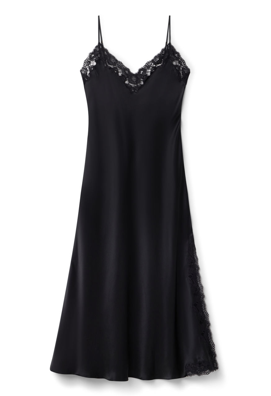 NATORI X JW LACE TRIM SILK GOWN, , large image 5