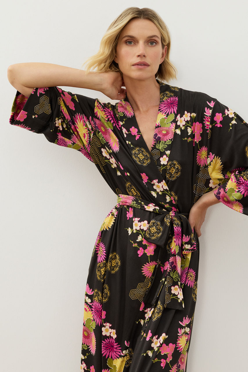 NATORI X JW PRINTED COZY KNIT ROBE, , large image 1