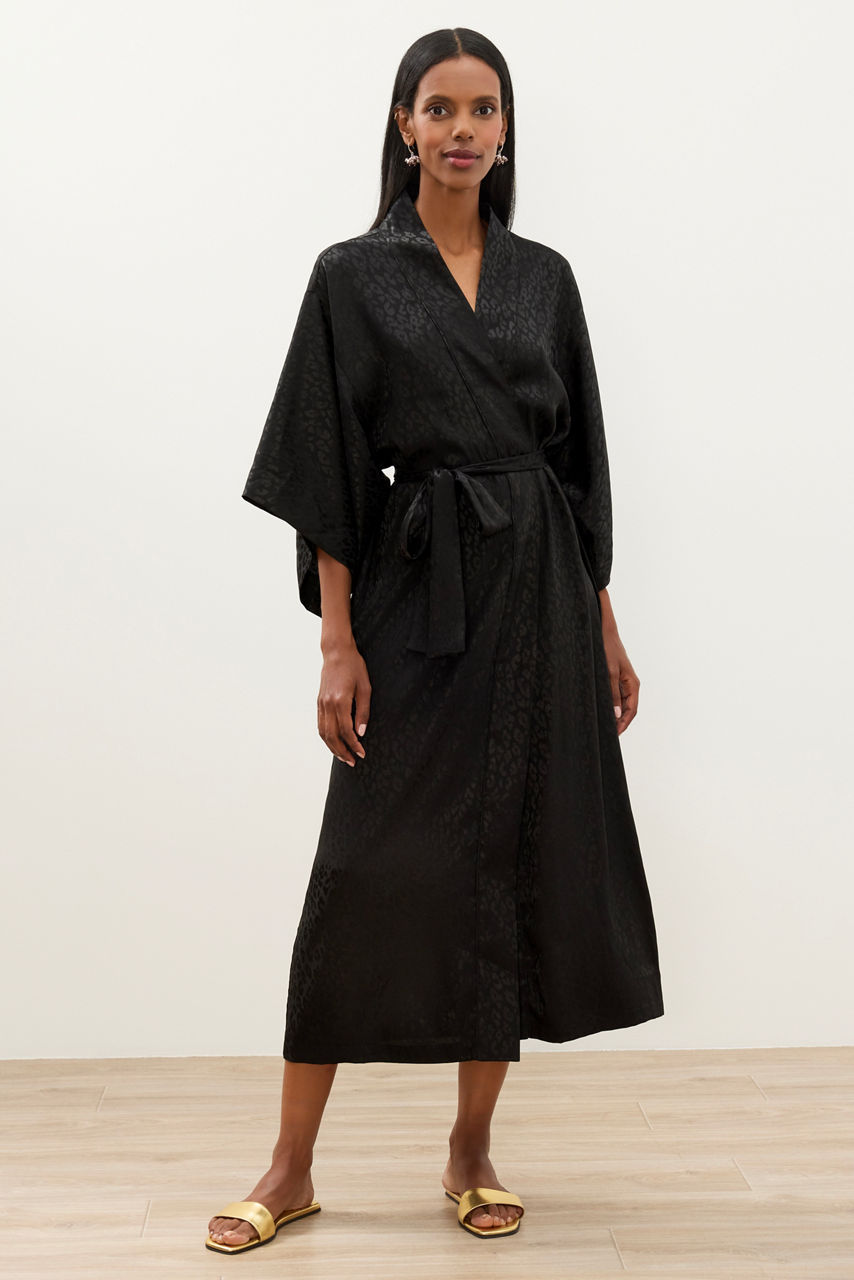 NATORI X JW ANIMAL SATIN JACQUARD ROBE, , large image 1