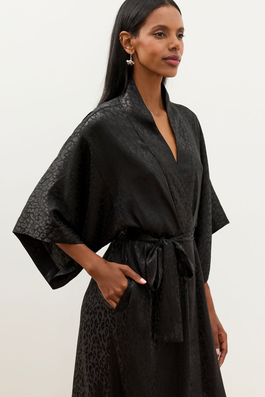 NATORI X JW ANIMAL SATIN JACQUARD ROBE, , large image 2