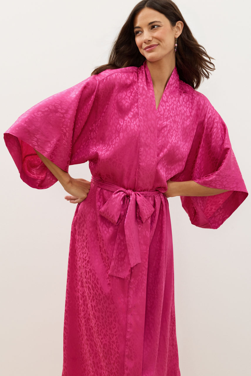 NATORI X JW ANIMAL SATIN JACQUARD ROBE, , large image 1