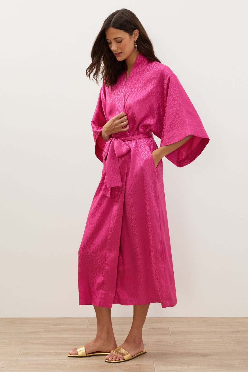 NATORI X JW ANIMAL SATIN JACQUARD ROBE, , large image 3