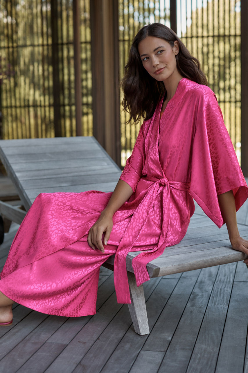 NATORI X JW ANIMAL SATIN JACQUARD ROBE, , large image 6