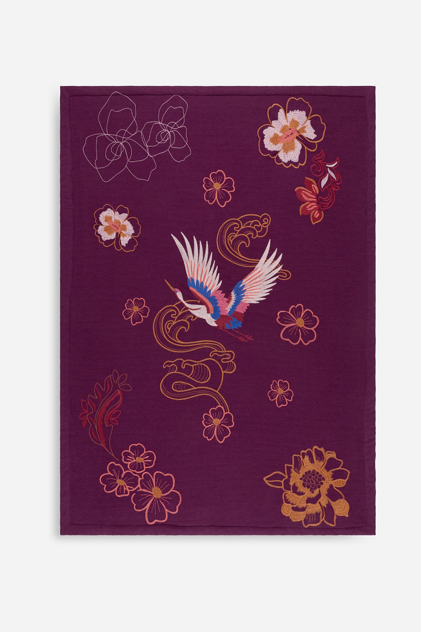 EMBROIDERED THROW BLANKET, , large image 1