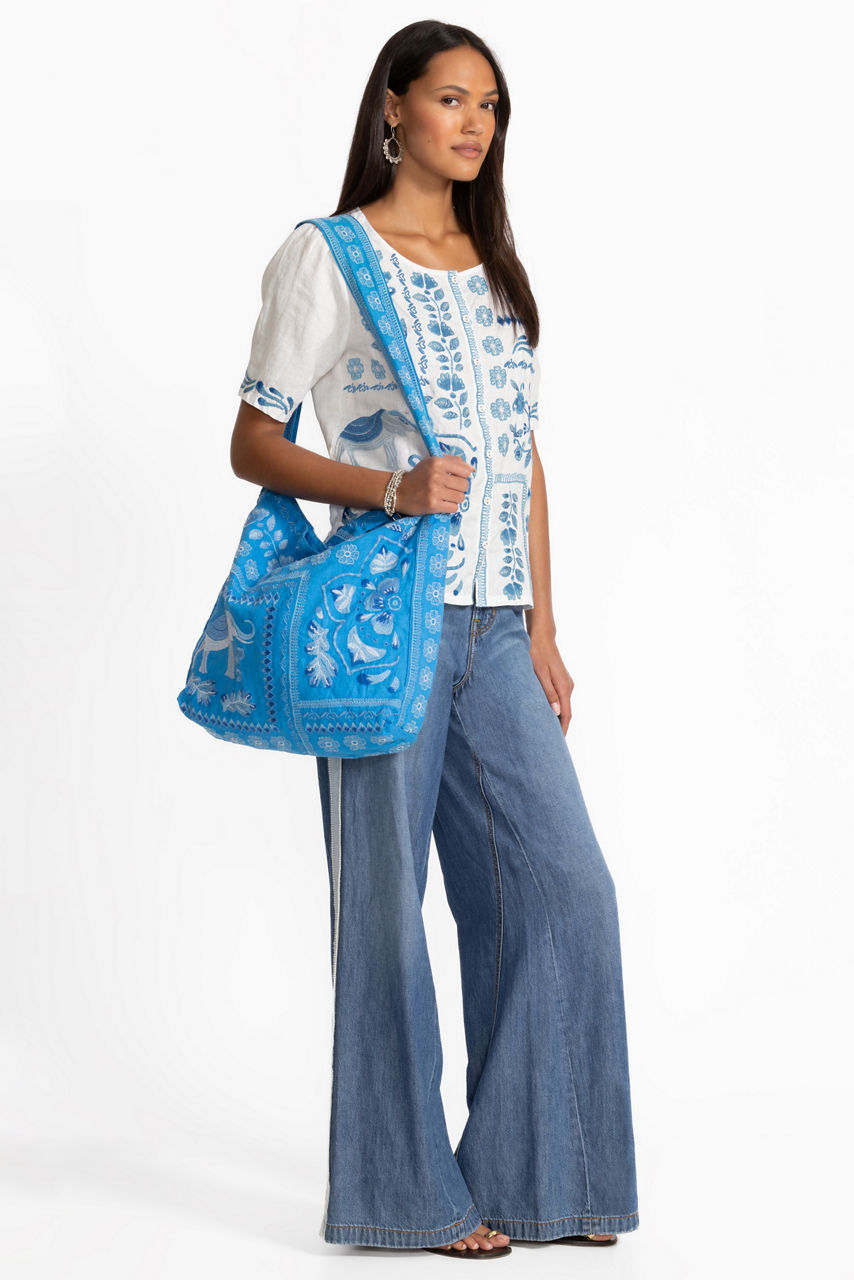 WIDE STRAP LINEN TOTE BAG, , large image 5