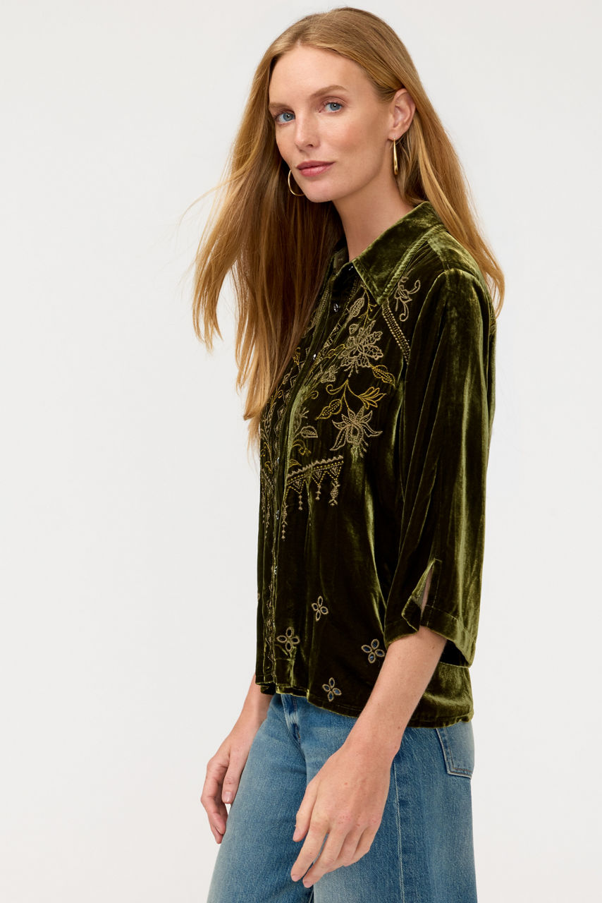 KIMONO SLEEVE BUTTON DOWN, , large image 3