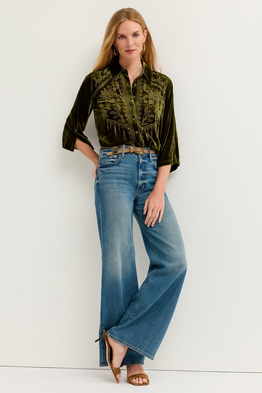 KIMONO SLEEVE BUTTON DOWN, , large image 4