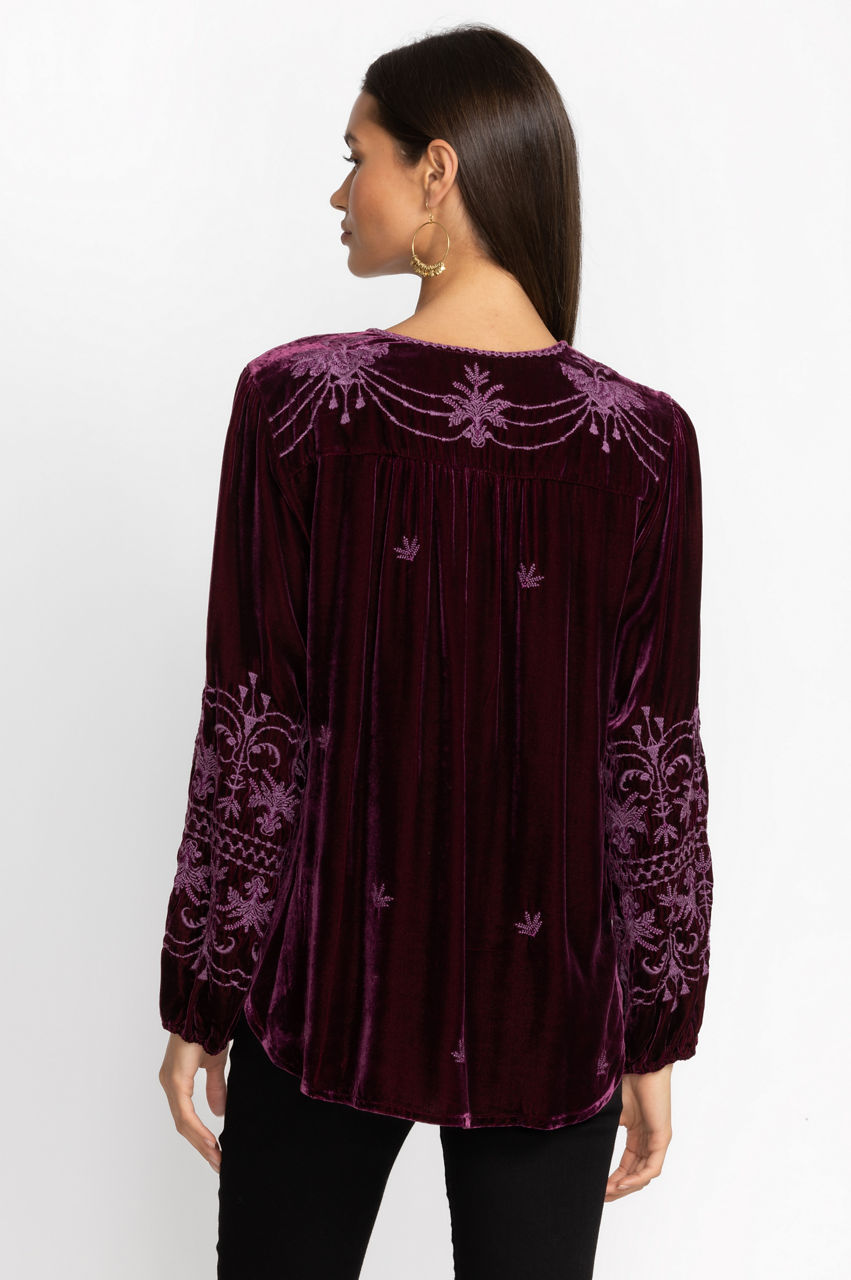 Buy Palmira Curved Hem Prairie Blouse | Johnny Was