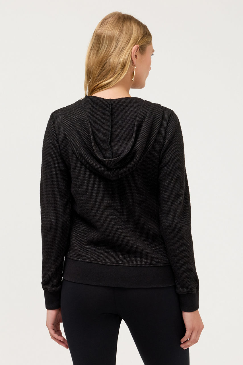 METALLIC THERMAL ZIP UP HOODIE, , large image 3