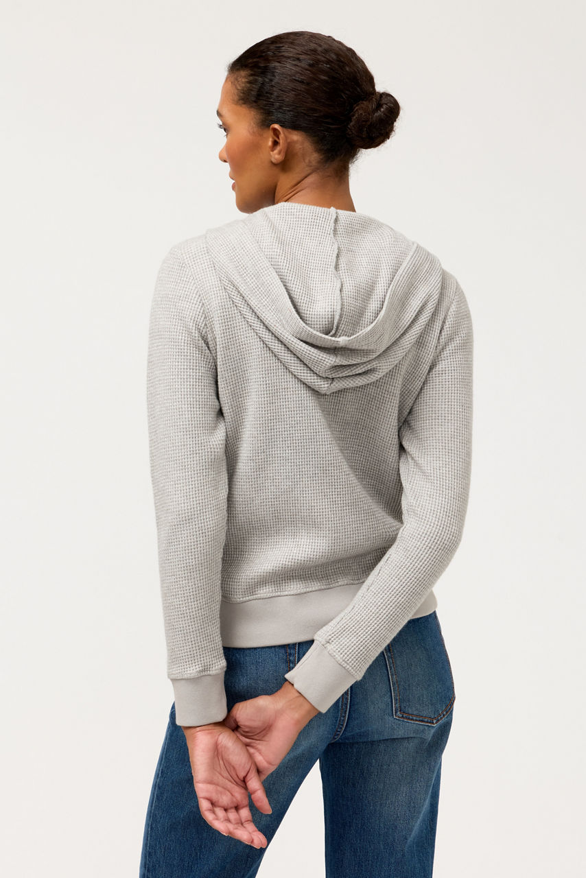 METALLIC THERMAL ZIP UP HOODIE, , large image 3
