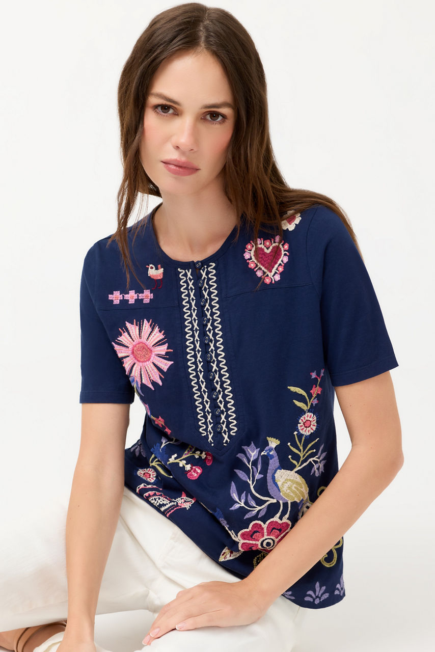 SHORT SLEEVE SEAMED TEE, , large image 5