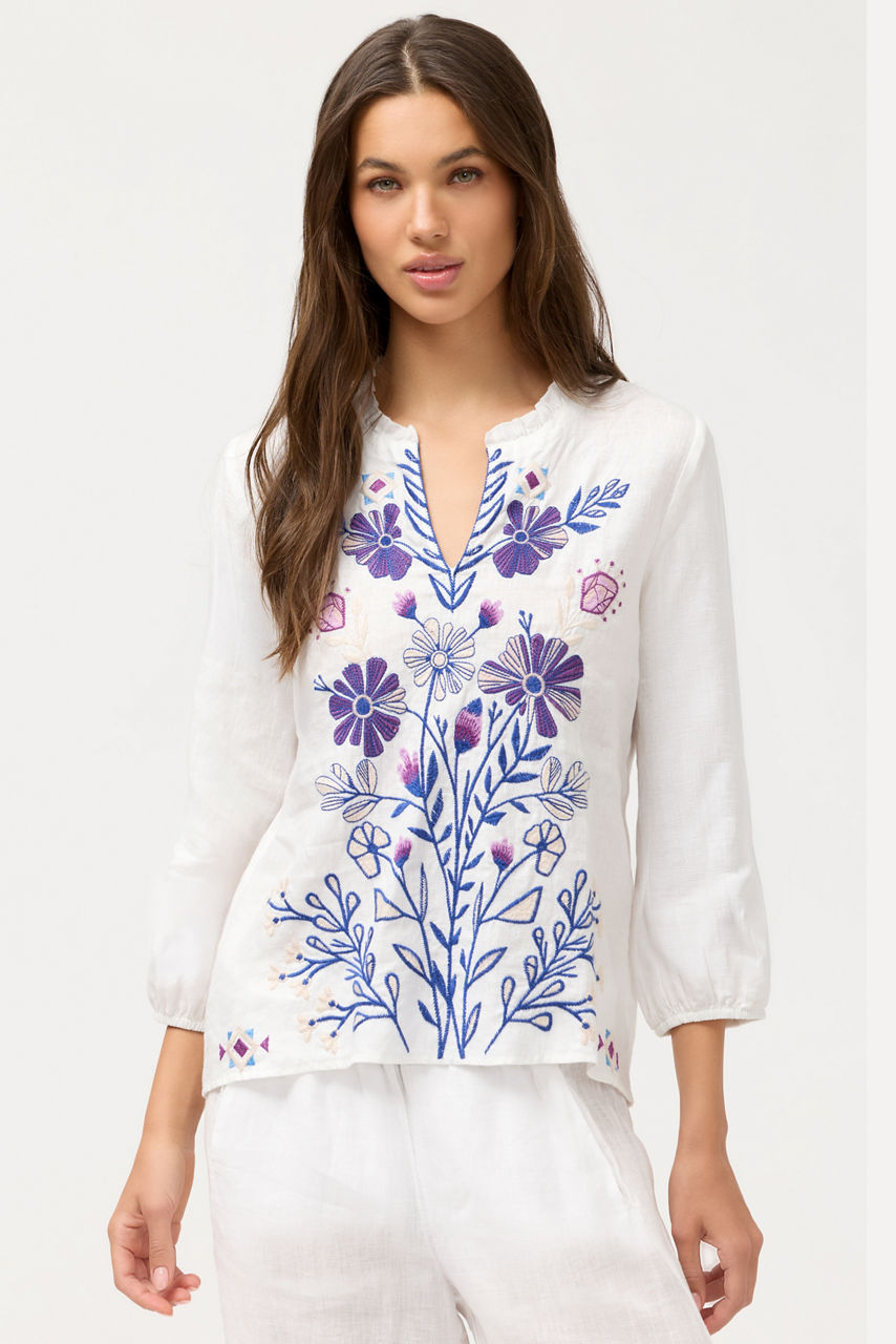 RUFFLE FIELD BLOUSE, , large image 1