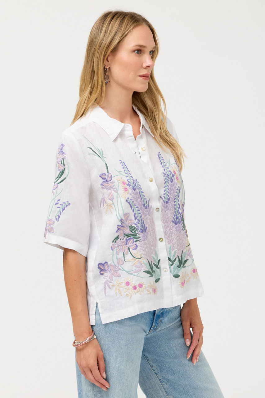 LINEN KIMONO SLEEVE SHIRT, , large image 2