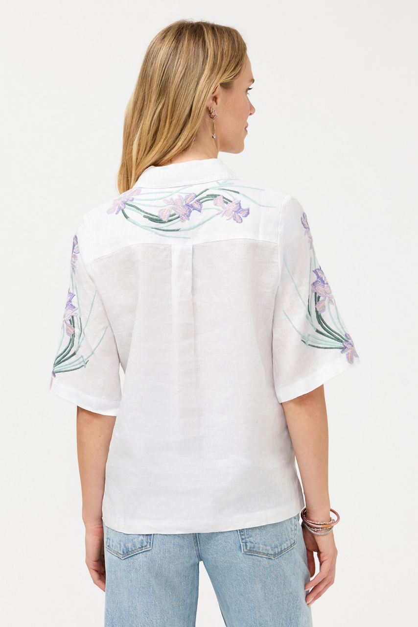 LINEN KIMONO SLEEVE SHIRT, , large image 3