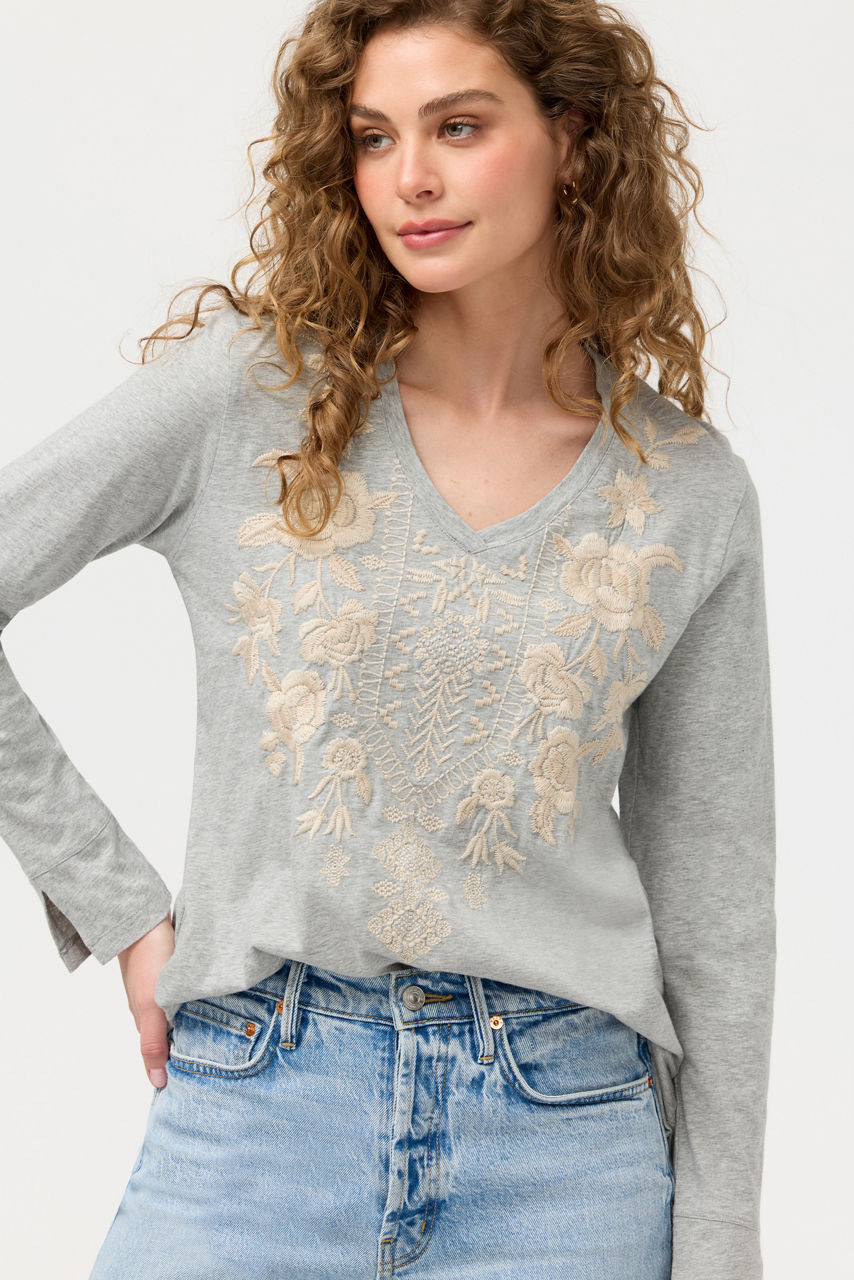 CARMELITA SLIT SLEEVE TEE, , large image 1