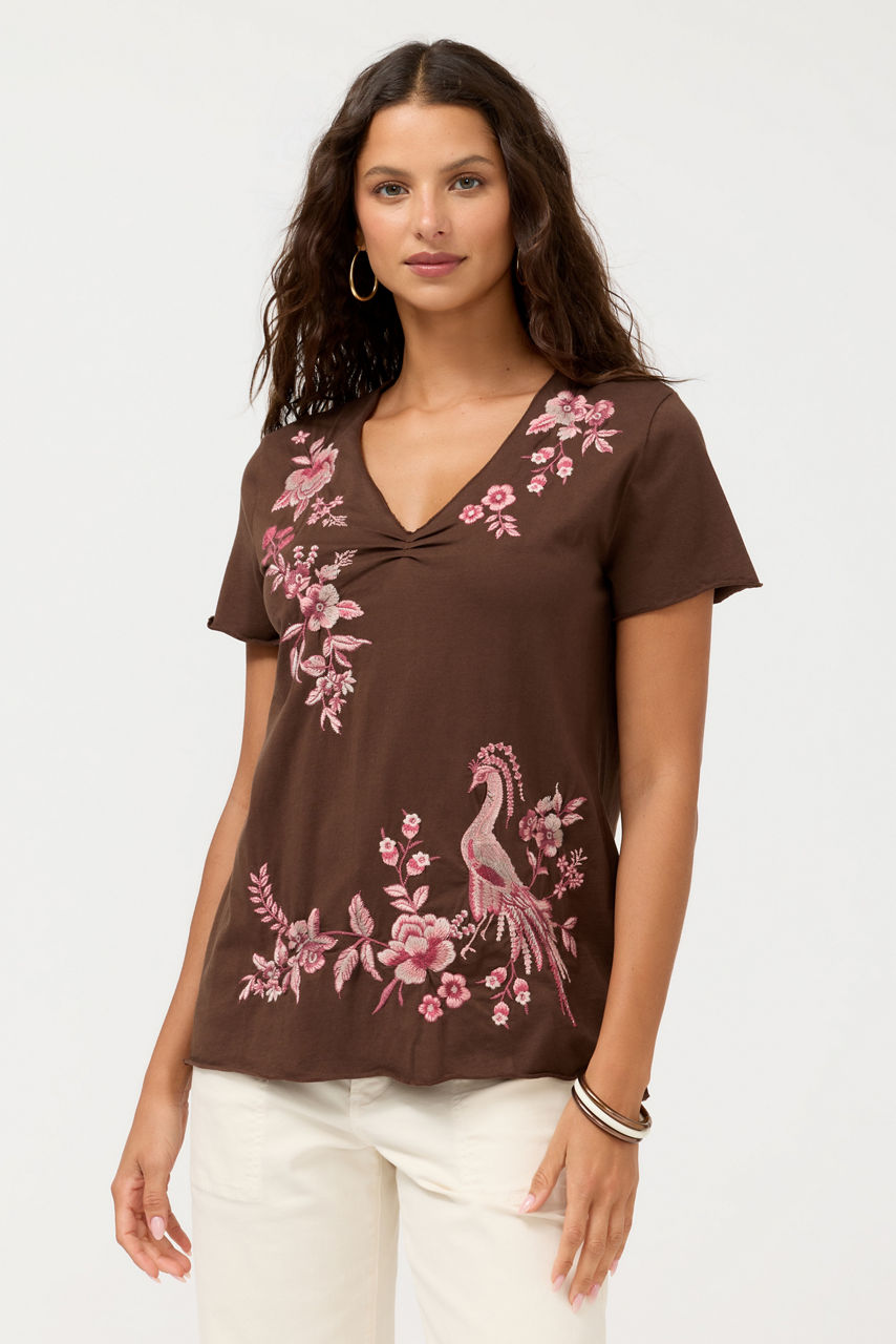 PLEAT FRONT TEE, , large image 1