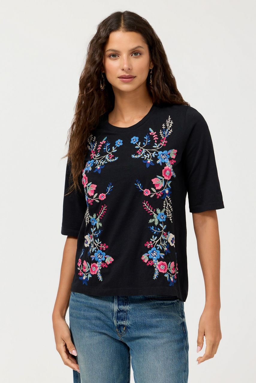 CREWNECK ELBOW SLEEVE TEE, , large image 1