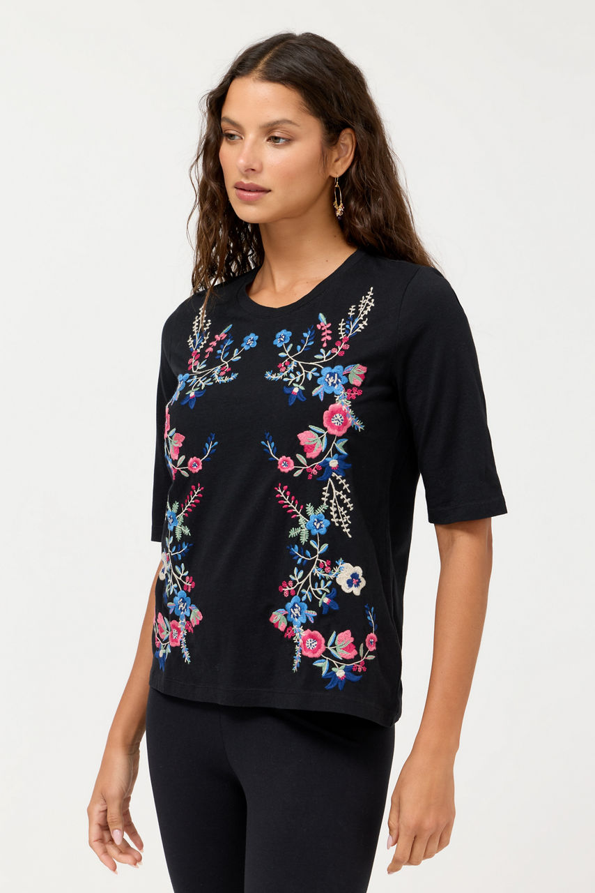 CREWNECK ELBOW SLEEVE TEE, , large image 3
