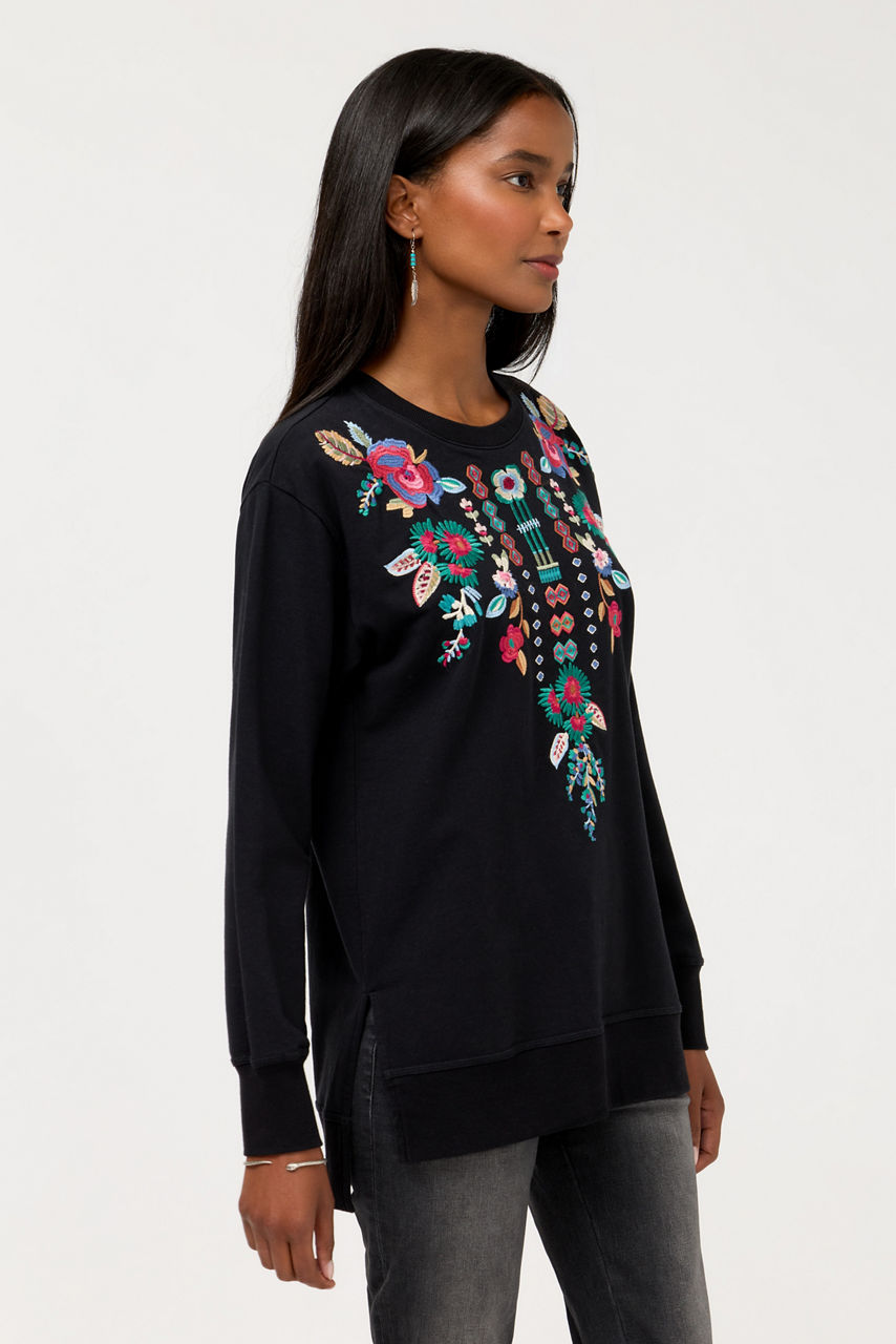 HIGH LOW CREW NECK SWEATSHIRT, , large image 2