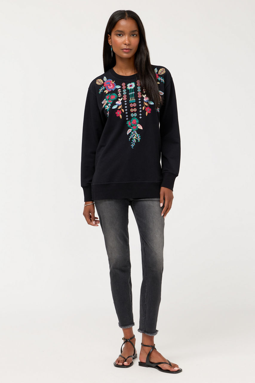HIGH LOW CREW NECK SWEATSHIRT, , large image 4