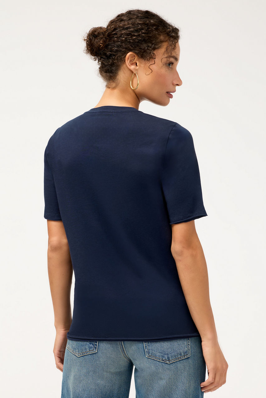 CELIORA RAW HEM V-NECK TEE, , large image 2