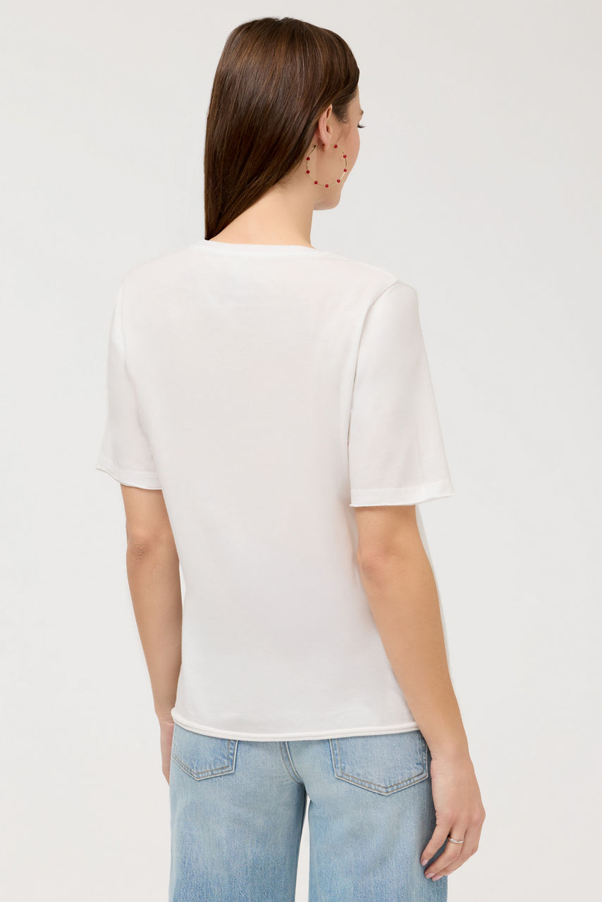 CELIORA RAW HEM V-NECK TEE, , large image 4