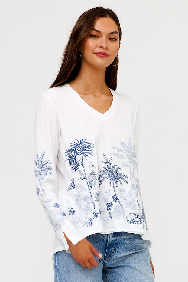 RILEY SLIT SLEEVE TEE, , large video