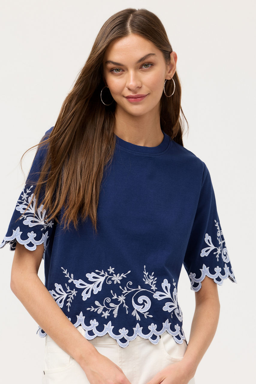 ADDELINE ELBOW SLEEVE TEE, , large image 1