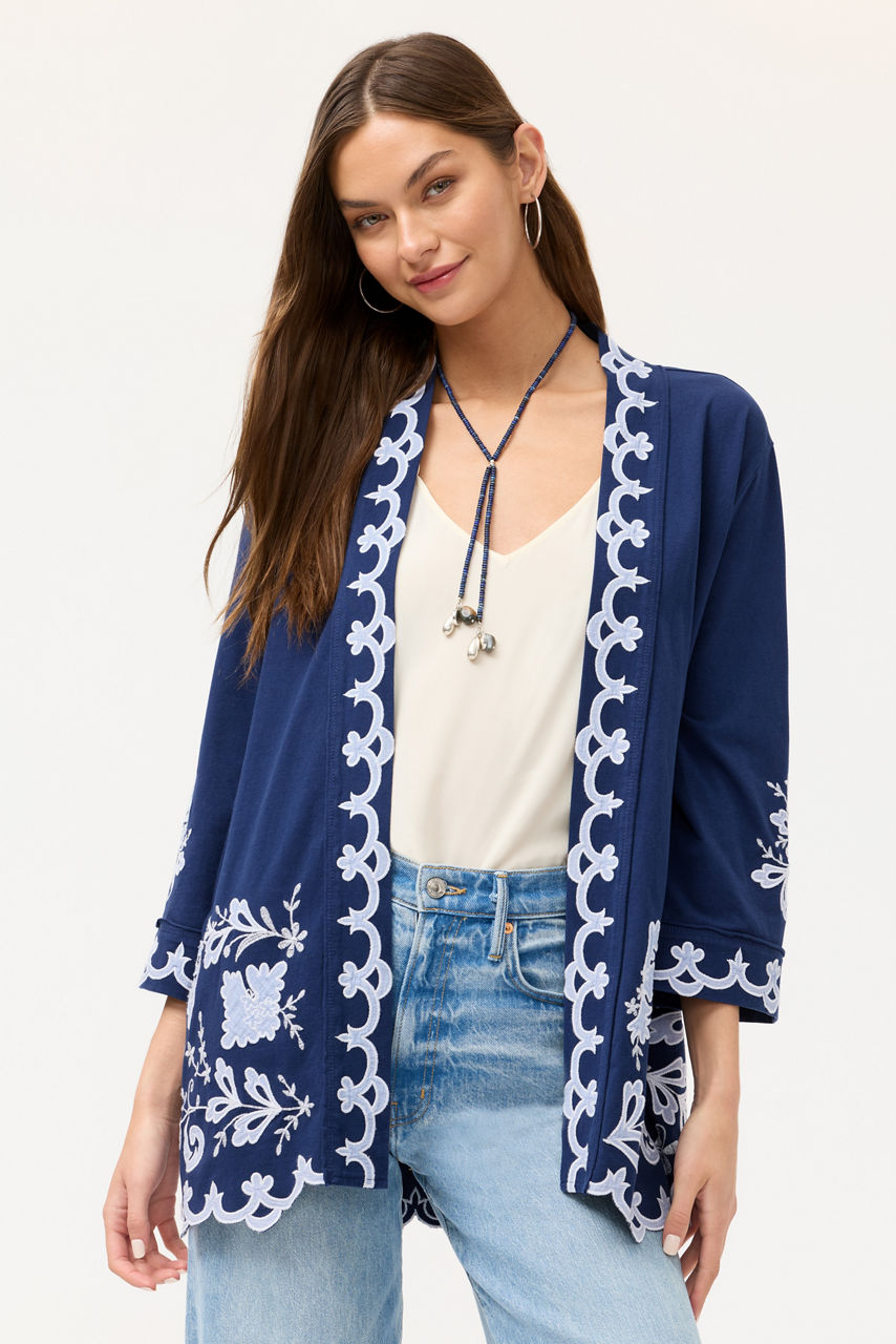 ADDELINE JERSEY KIMONO COAT, , large image 1