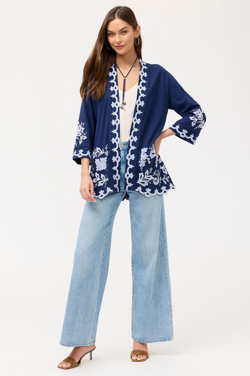 ADDELINE JERSEY KIMONO COAT, , large image 2