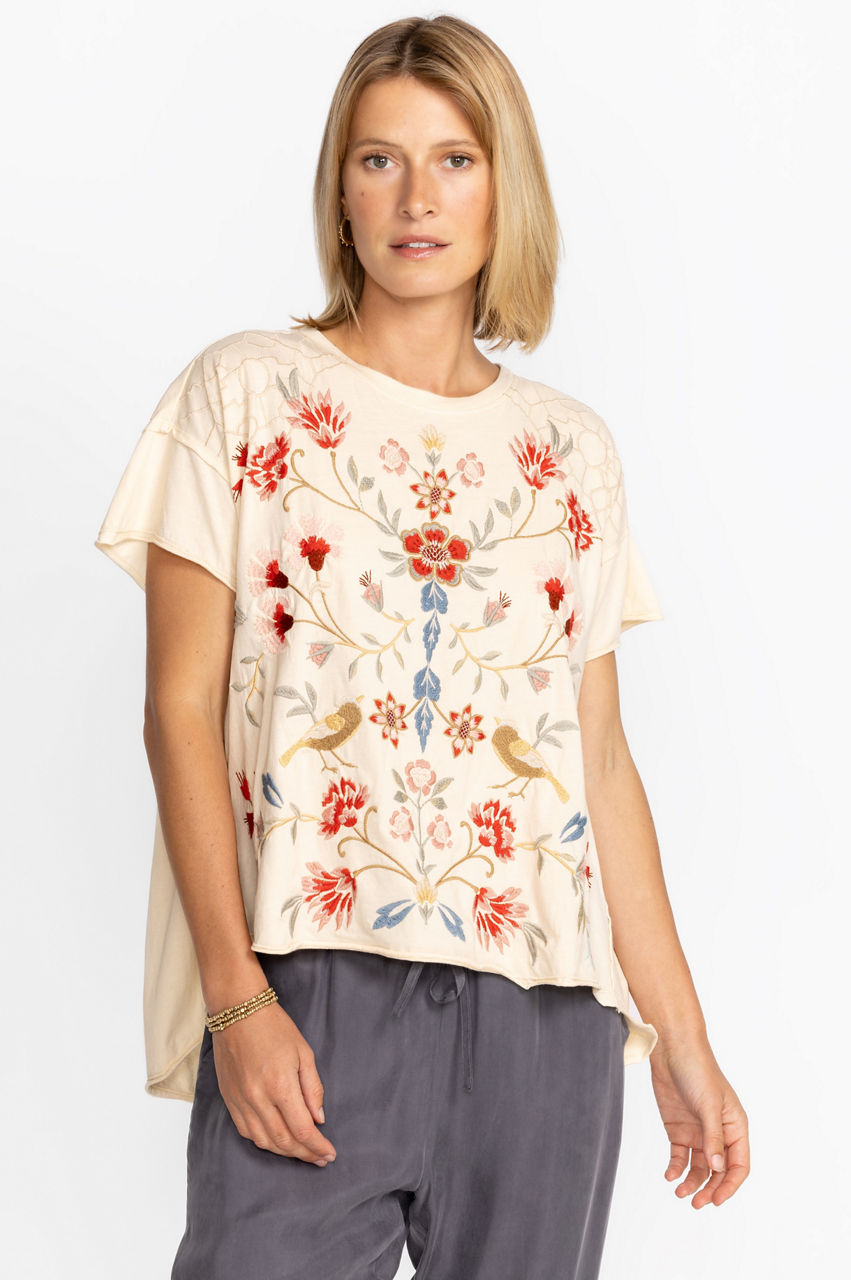 Buy Clara Raw Detail Swing Tee | Johnny Was