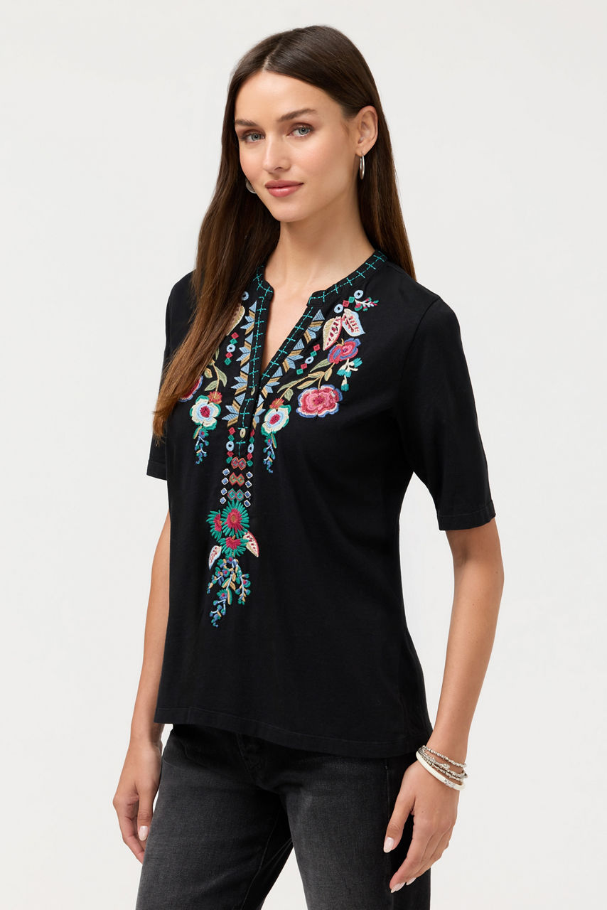 HENLEY KNIT TEE, , large image 1