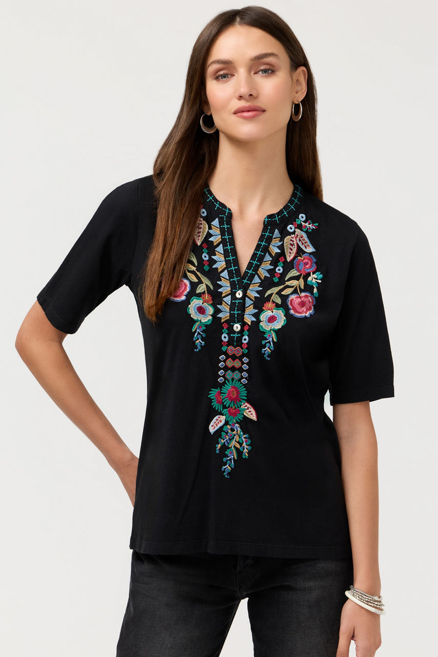 HENLEY KNIT TEE, , large image 2