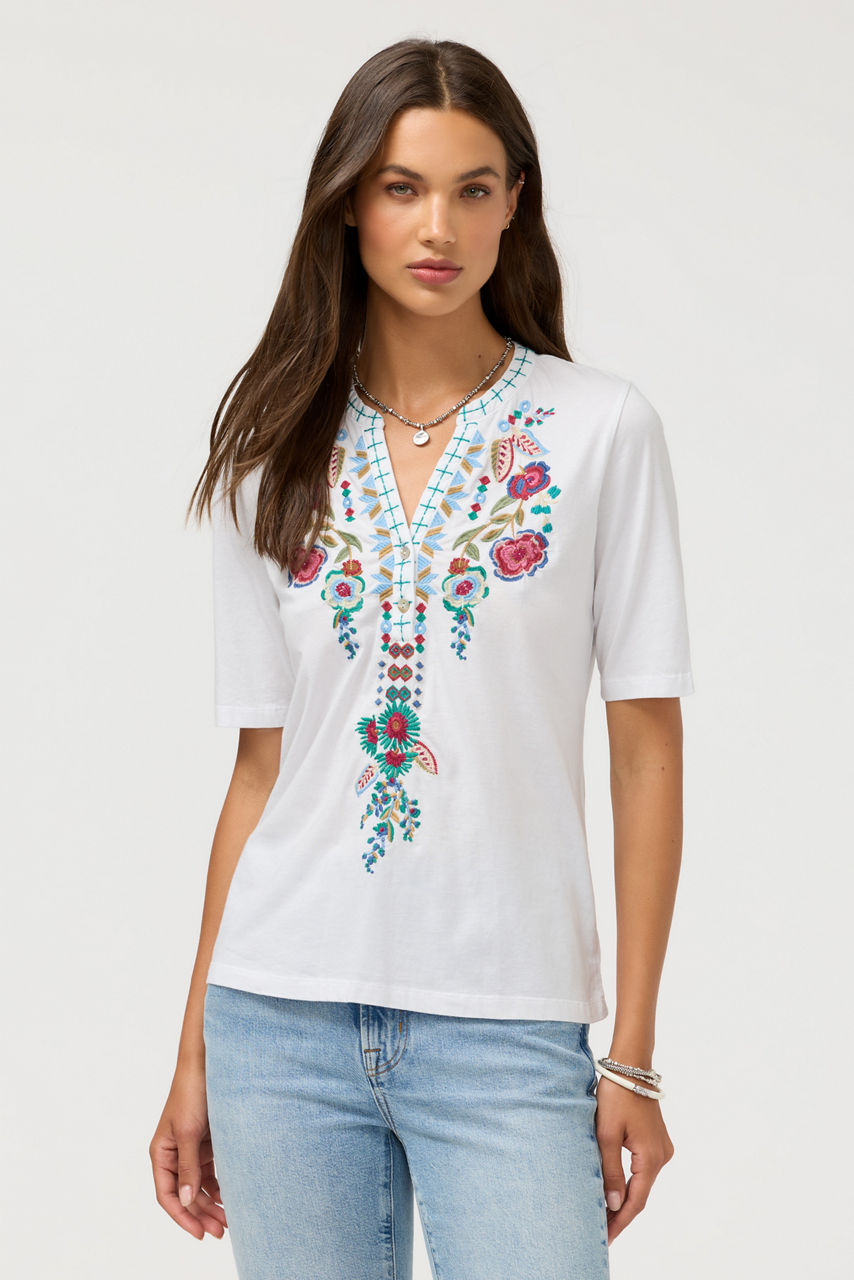 HENLEY KNIT TEE, , large image 1