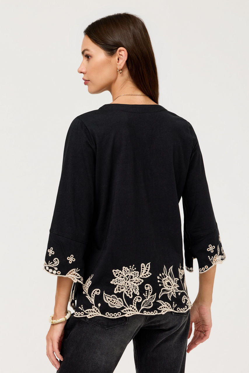 SPLIT NECK RELAXED T-SHIRT, , large image 3