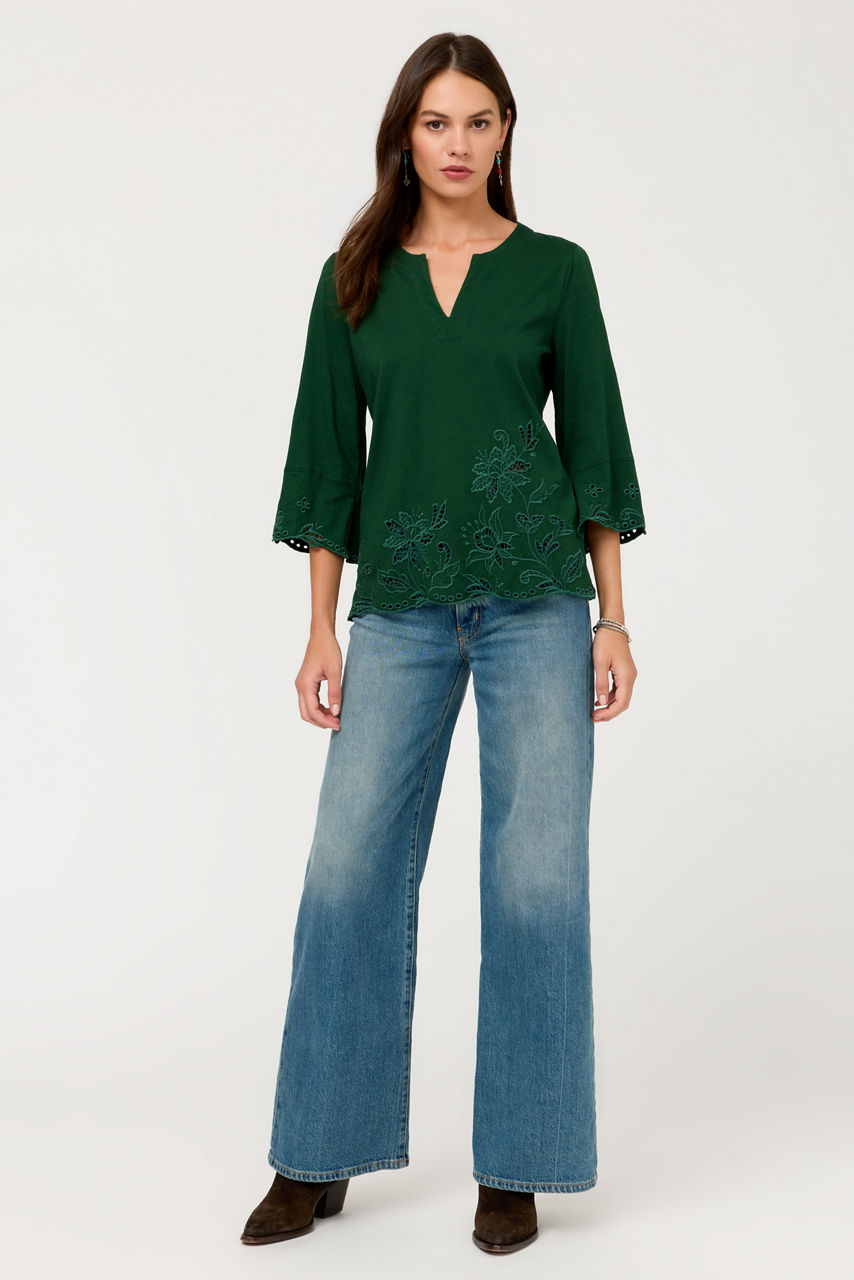 SPLIT NECK RELAXED T-SHIRT, , large image 3