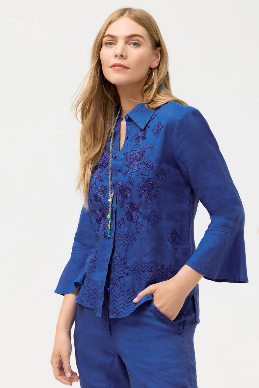 RUFFLE SLEEVE SHIRT, , large image 2