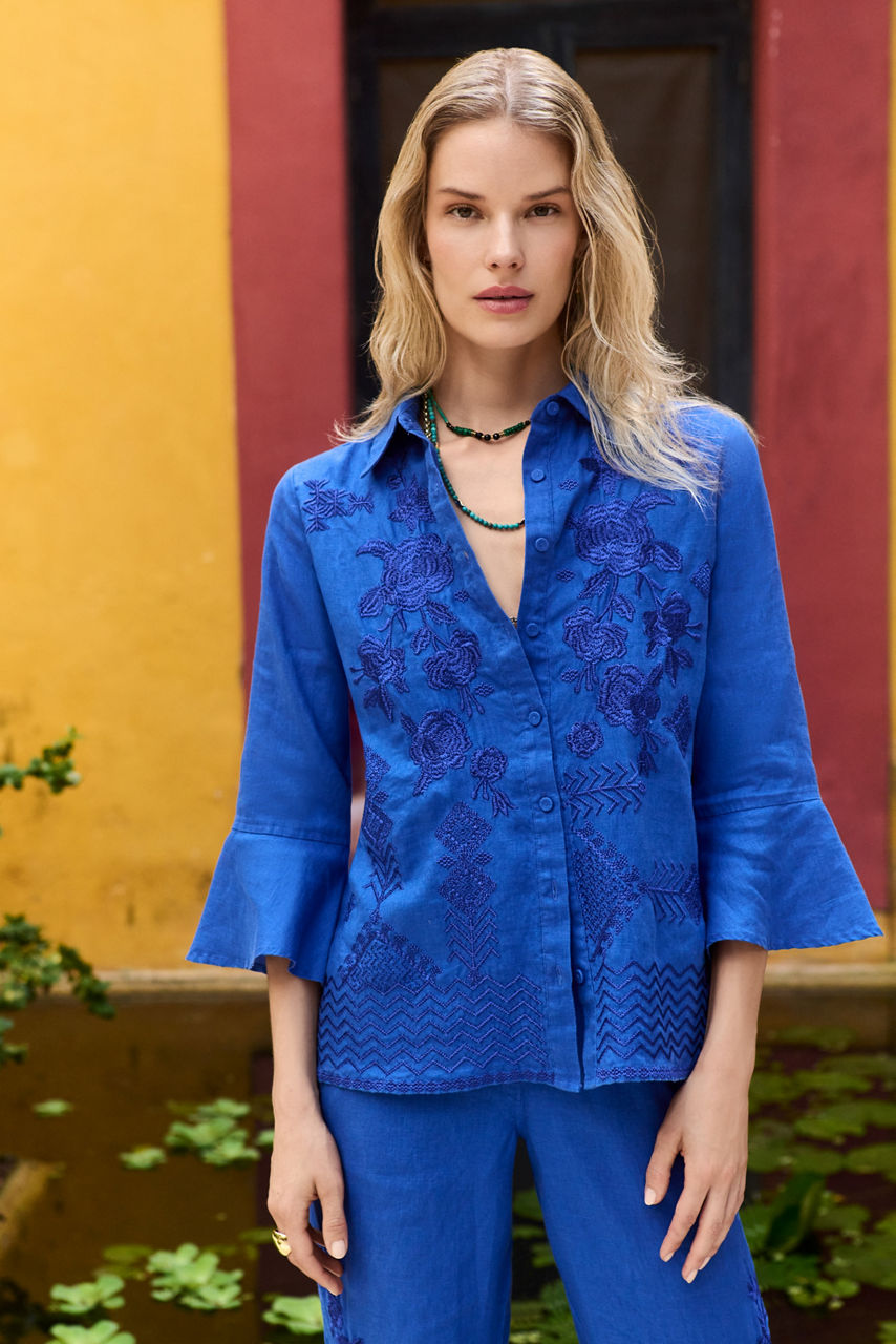 RUFFLE SLEEVE SHIRT, , large image 5