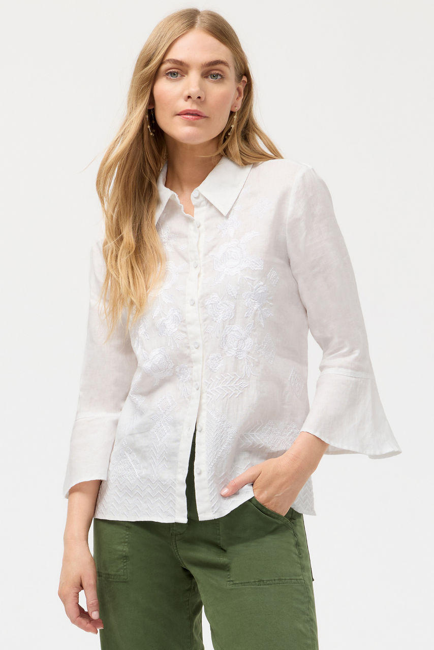 RUFFLE SLEEVE SHIRT, , large image 1