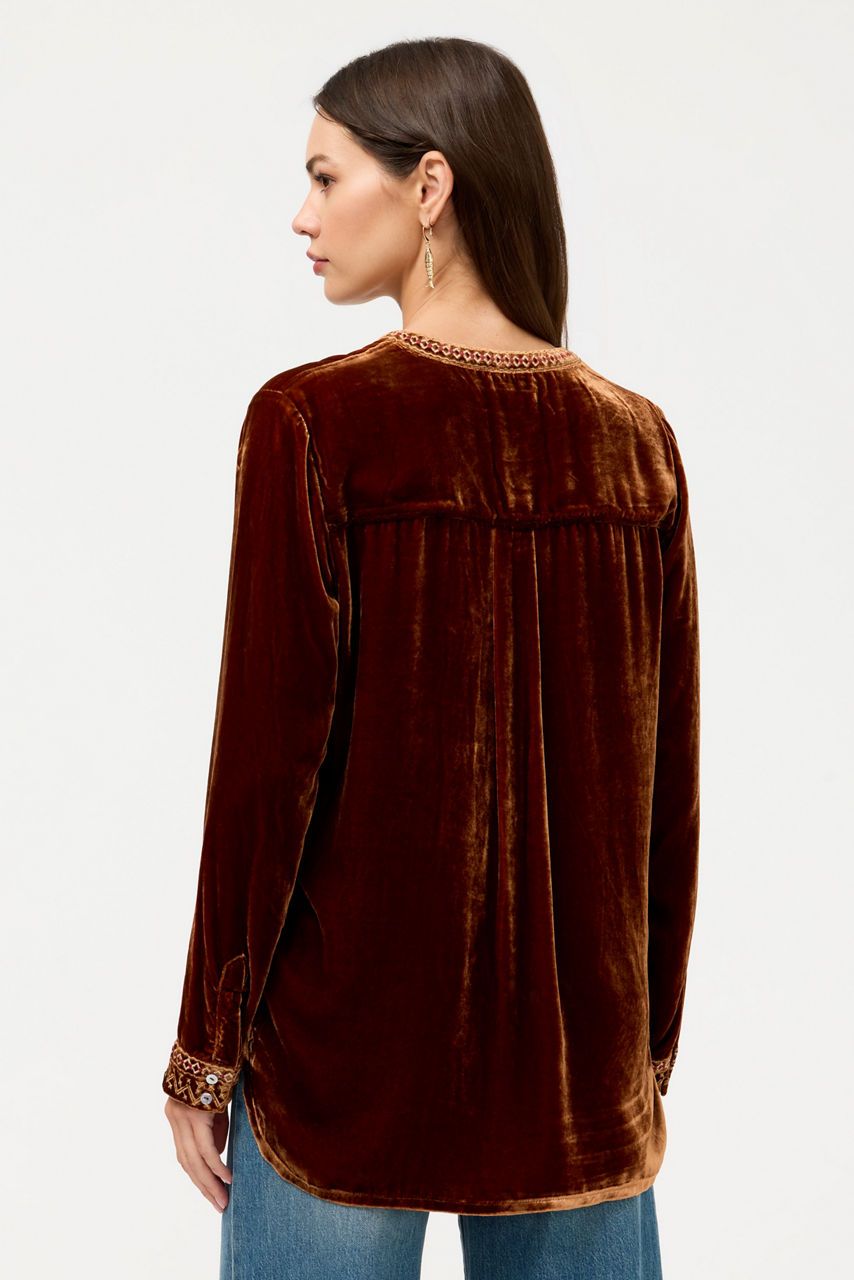 VELVET HENLEY TUNIC, , large image 4