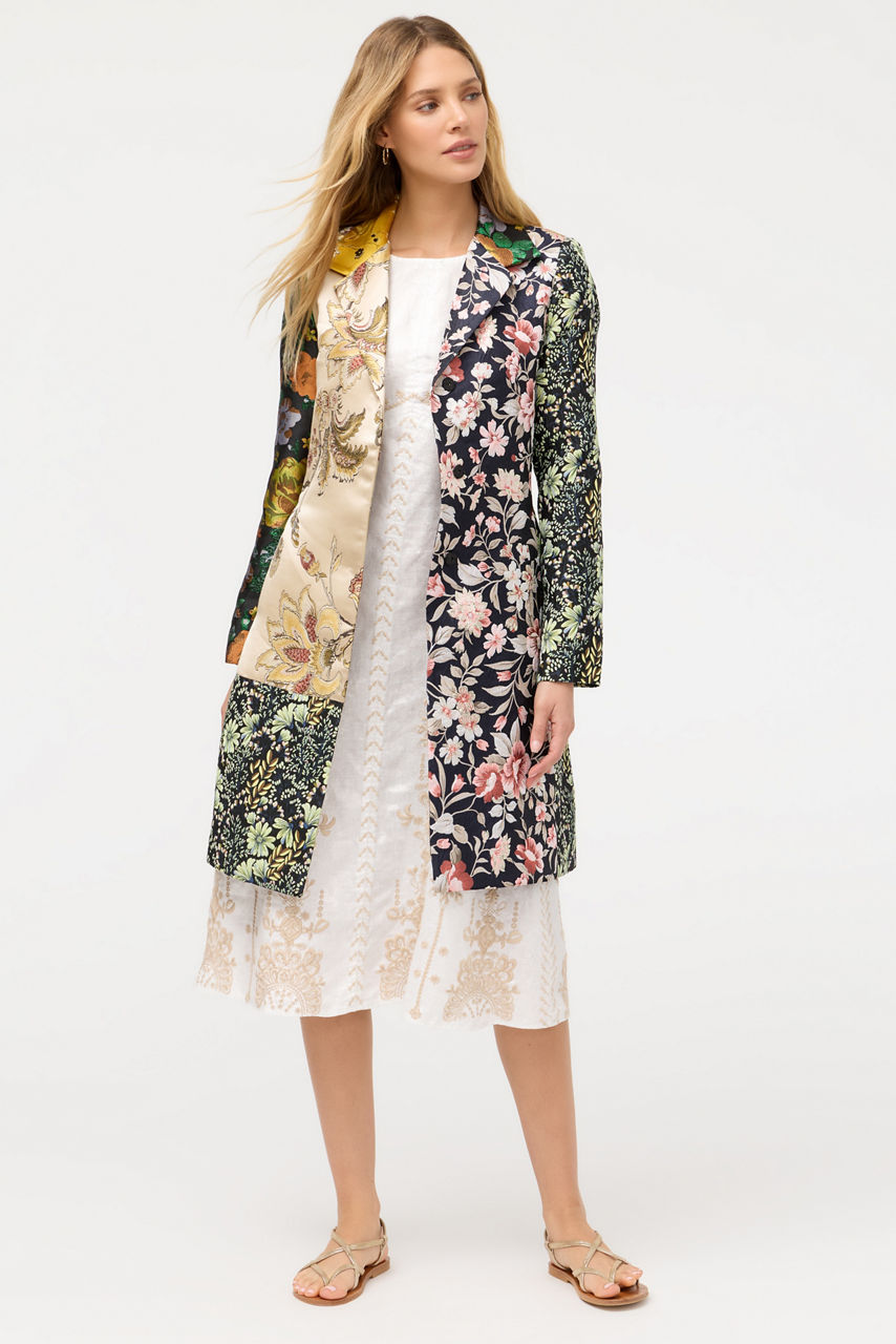 LINEN CHEVRON MIDI TANK DRESS, , large image 4